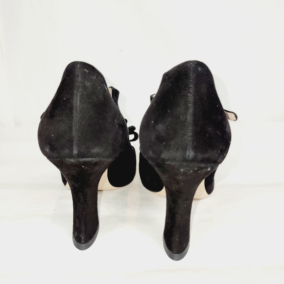 Miu Miu T strap peep toe suede heels - Picture 3 of 7